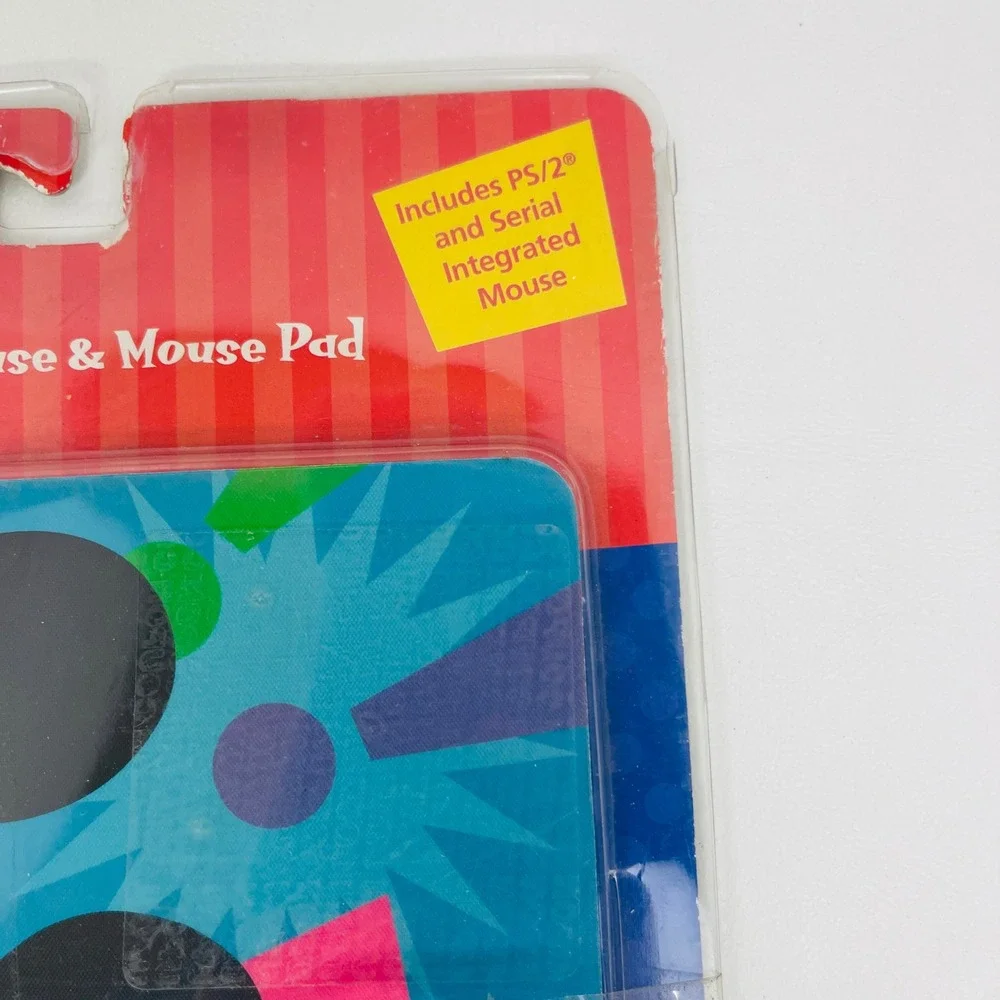Disney Mickey Mouse Computer Mouse Mouse Pad Blue PS 2 Serial Vintage Repackaged